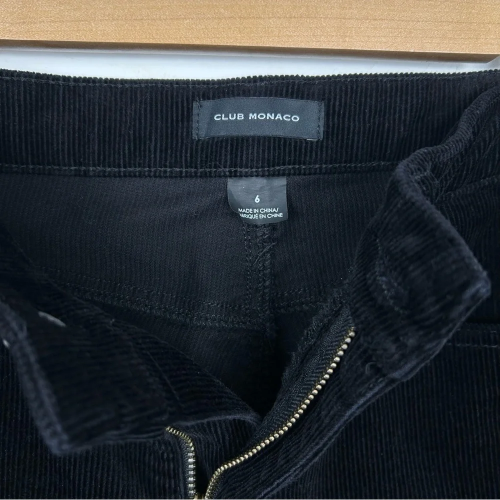 CLUB MONACO High Rise Skinny Corduroy Pants, Black, Size 6 - Picture 6 of 14